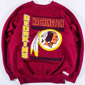 Vintage Washington Football Sweatshirt Large L Team Rated 90s Burgundy Retro